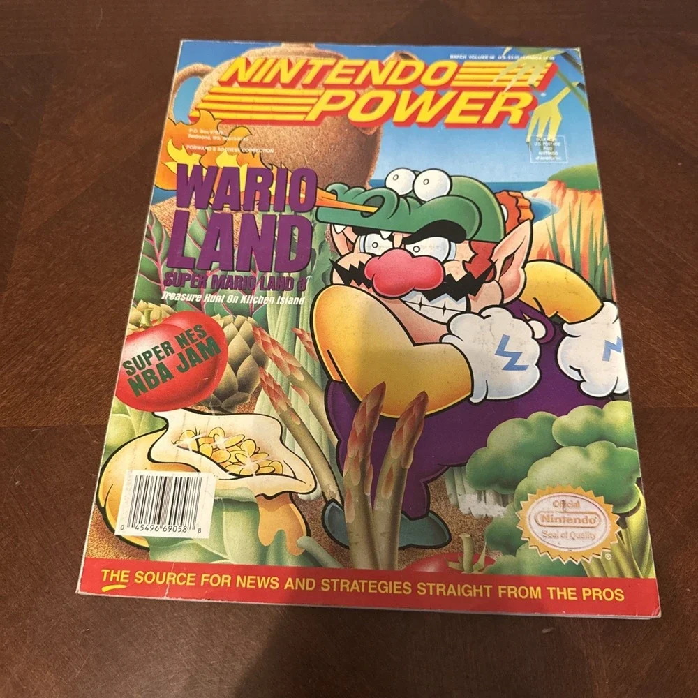 Nintendo Power #58 Wario Land Magazine w/ Poster & Trading‎ Cards